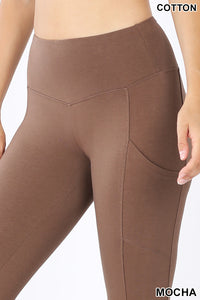 Zenana Cotton Wide Waistband Pocket Leggings – Sentwaki & Co.